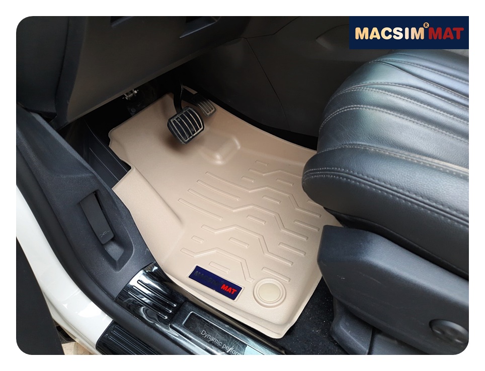 Thảm lót sàn xe ô tô Peugoet 3008 Nhãn hiệu Macsim chất liệu nhựa TPV cao cấp màu be màu đen (FDW-178) - 2 hàng ghế