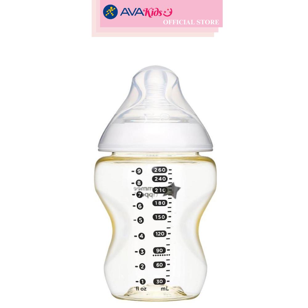 Bình sữa nhựa PPSU Tommee Tippee Natural Start 423937 cổ rộng 260 ml (3 - 6 tháng)