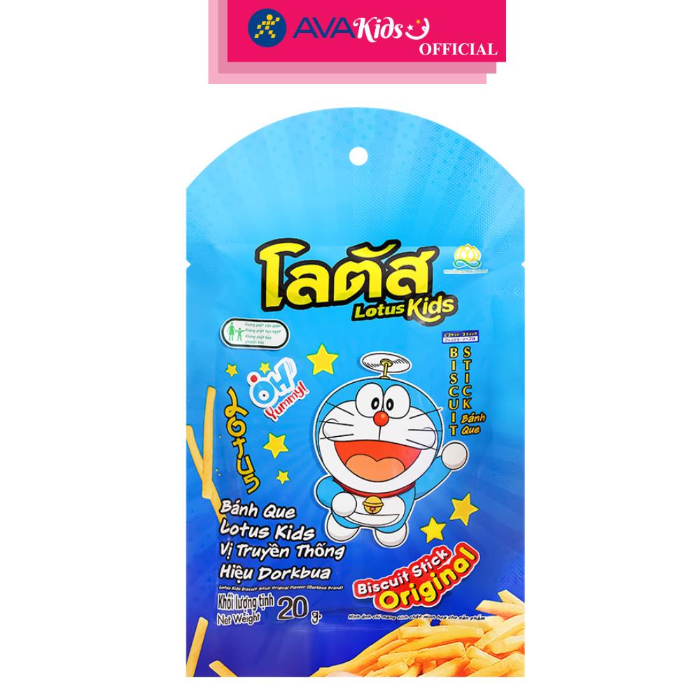 Bánh que Dorkbua Lotus Kids vị truyền thống gói 20g (từ 2 tuổi) - Giao bao bì ngẫu nhiên