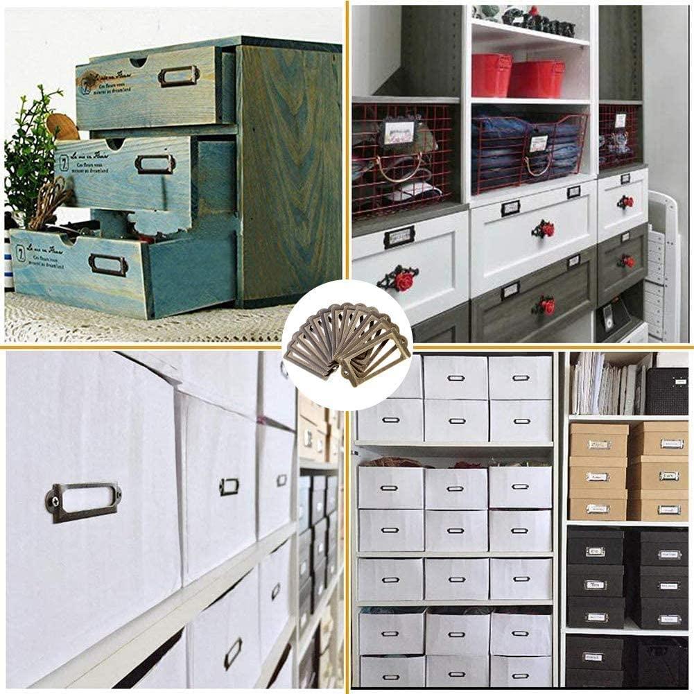 40 Miếng Kim Loại Giá Đỡ Nhãn Tủ Thẻ Nhãn Bảng Tên Nhãn