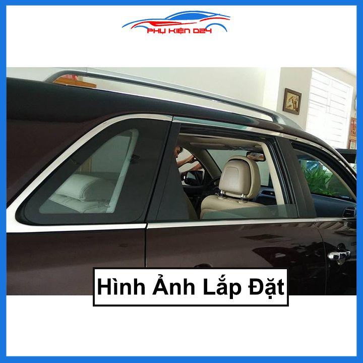 Bộ nẹp viền chân kính cong kính Kia Sorento 2010-2020 Inox sáng bóng chuẩn form xe