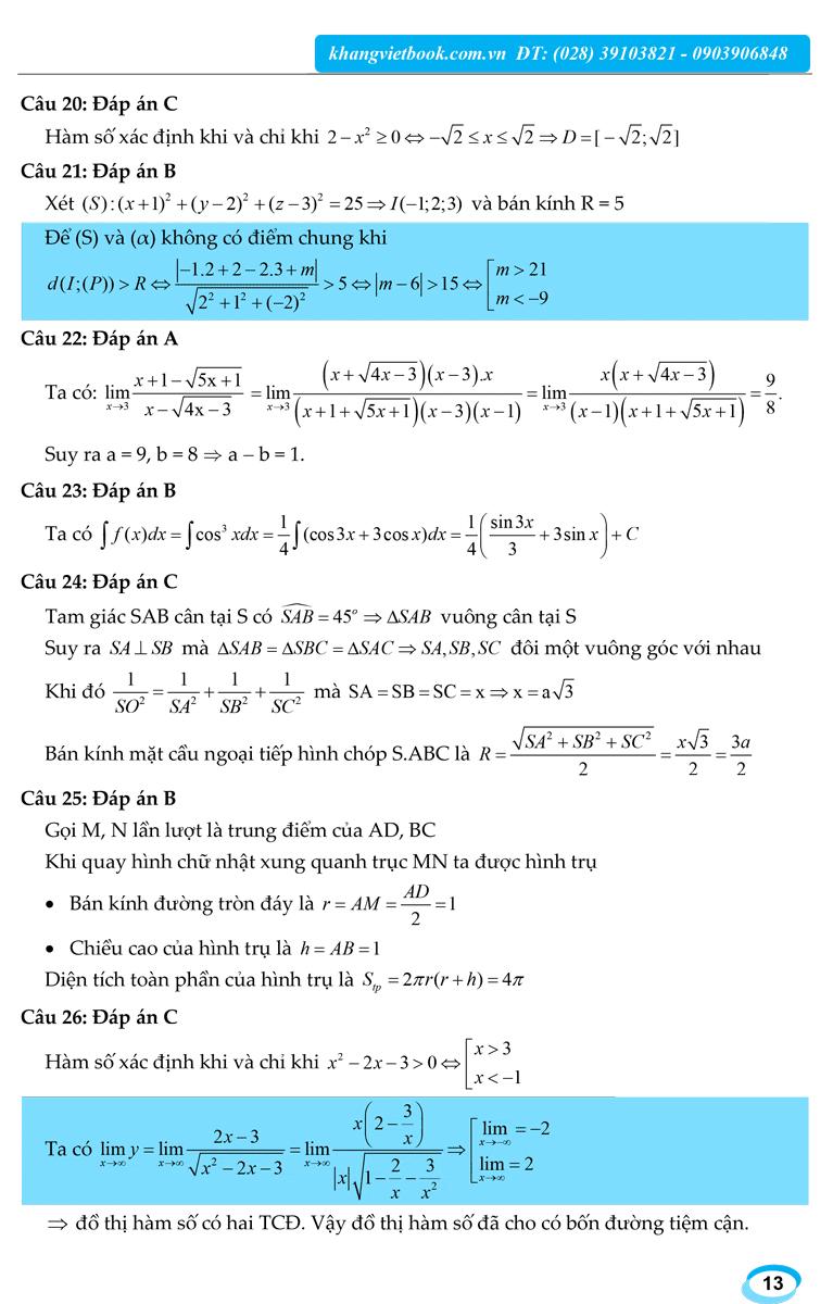 Ôn Luyện Đề Thi Mẫu THPT Quốc Gia 2019 Toán