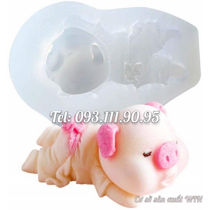 Khuôn silicon làm bánh bao, bánh trôi nước, rau câu, socola, làm kem heo con tắm tiên – Loại 7 cm - Mã số 1014