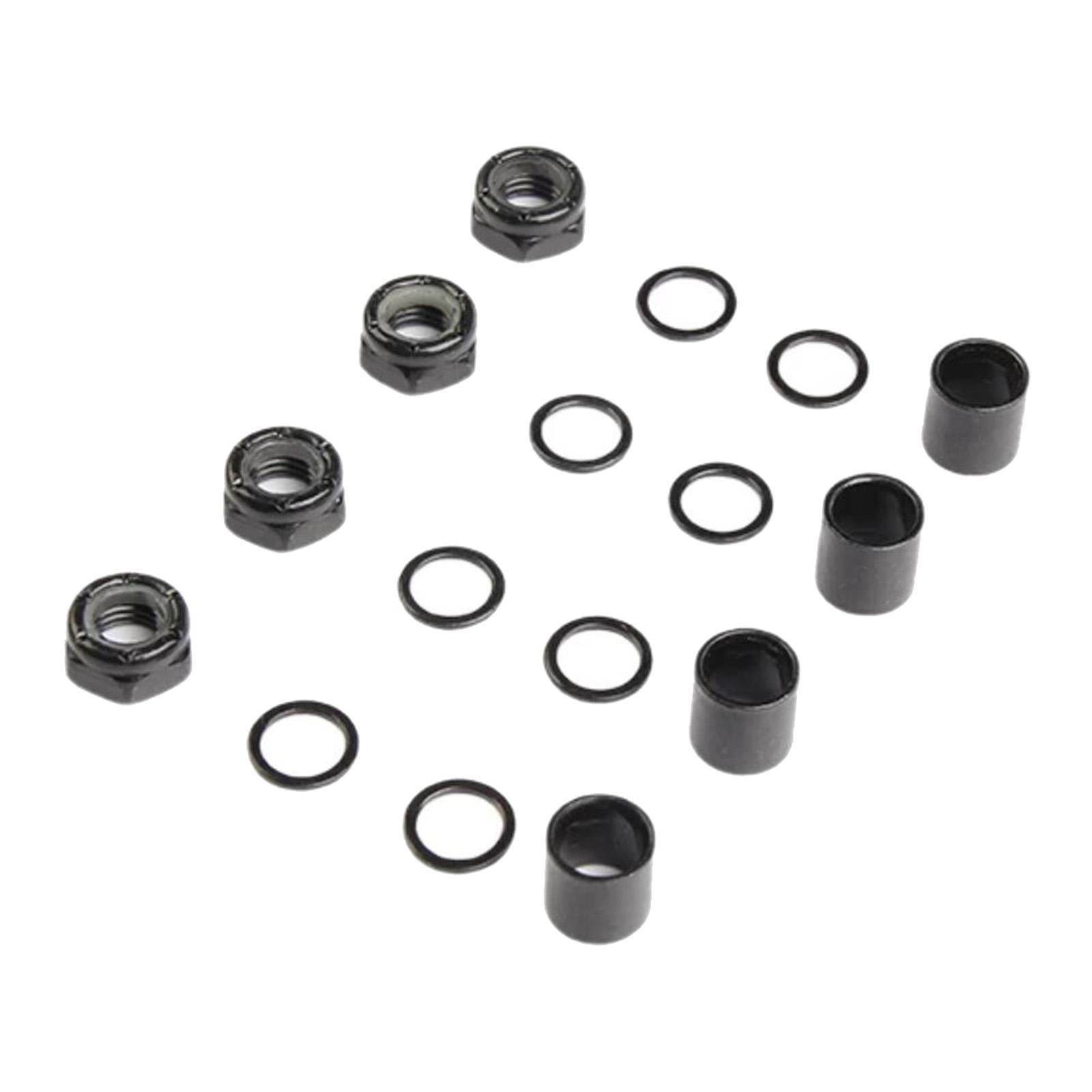 2X Skateboard Truck Axle Washers Spacers Nuts Longboard Rebuild Hardware Black