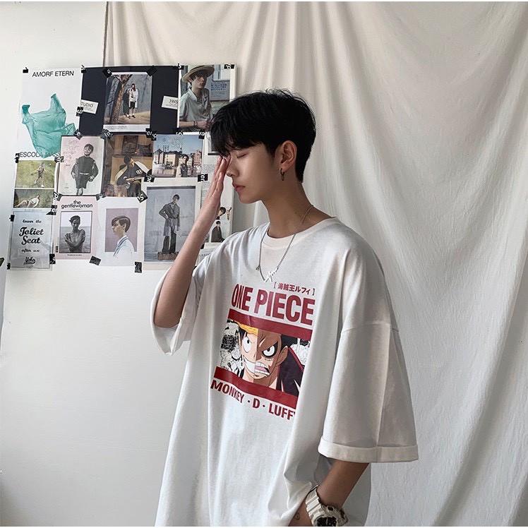Áo thun tay lỡ form rộng hình Luffy - Áo One Piece tay lỡ unisex đẹp AC7