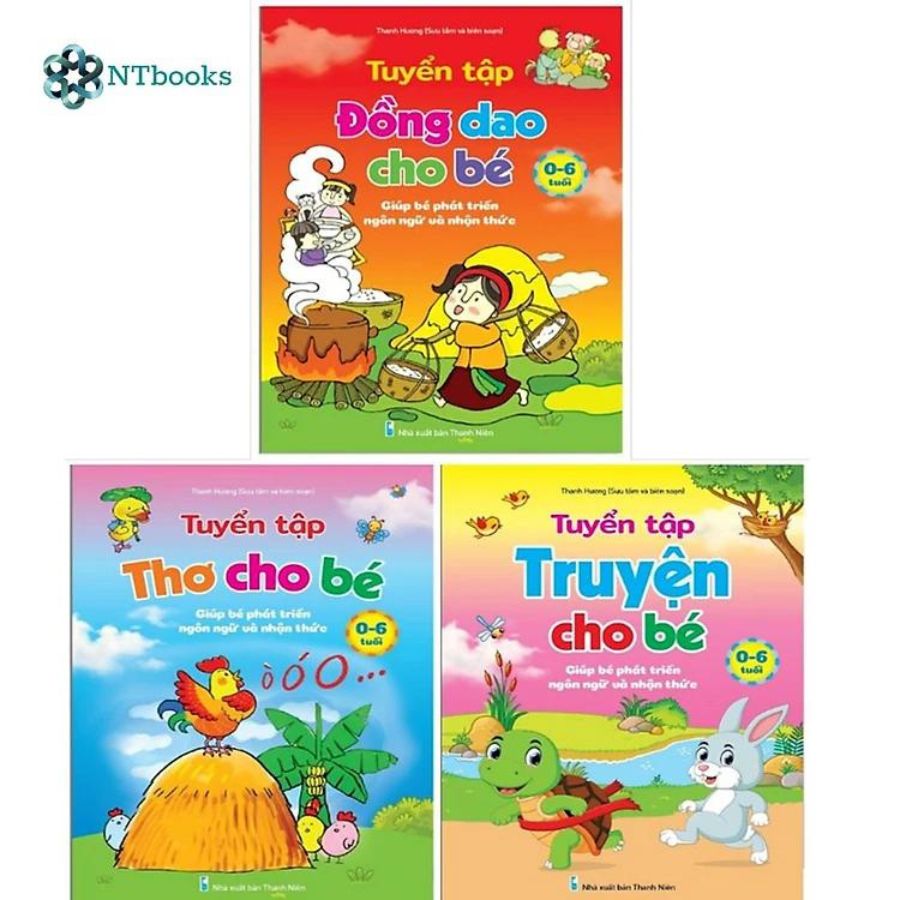 Combo 5 cuốn Tuyển tập Thơ, truyện, đồng dao cho bé + Thơ Cho Bé Học Nói + Truyện Cho Bé Học Nói - Giúp bé phát triển ngôn ngữ và nhận thức