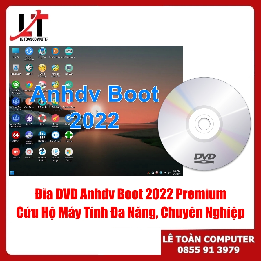 Đĩa DVD Anhdv Boot 2022 Premium - Cứu Hộ Máy Tính Đa Năng, Chuyên Nghiệp