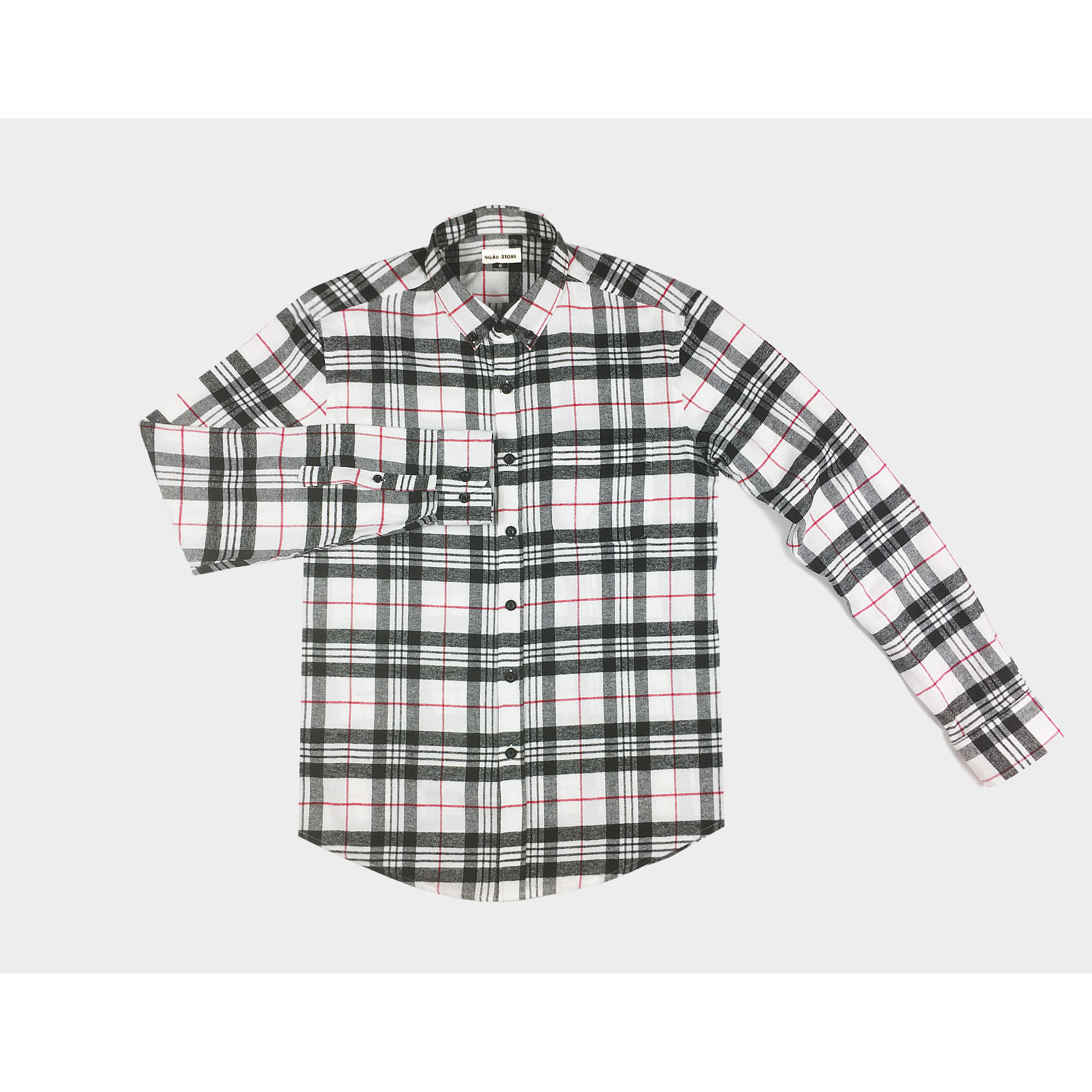 Áo sơ mi caro nam dài tay 100% cotton