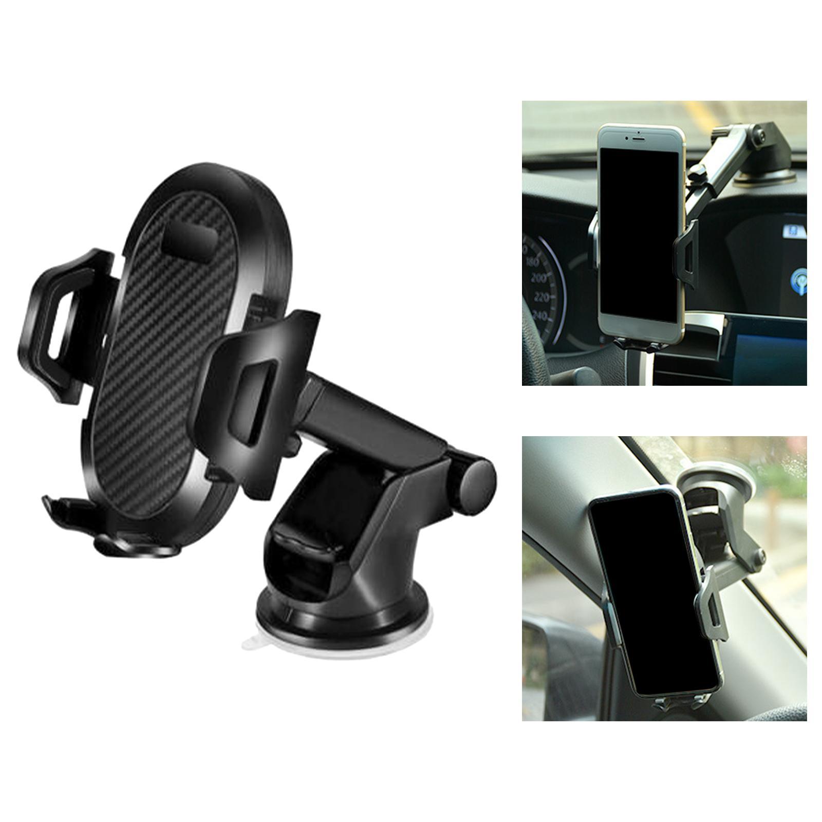 Car Adjustable Phone Holder Dashboard Windshield Mount, One Button Release