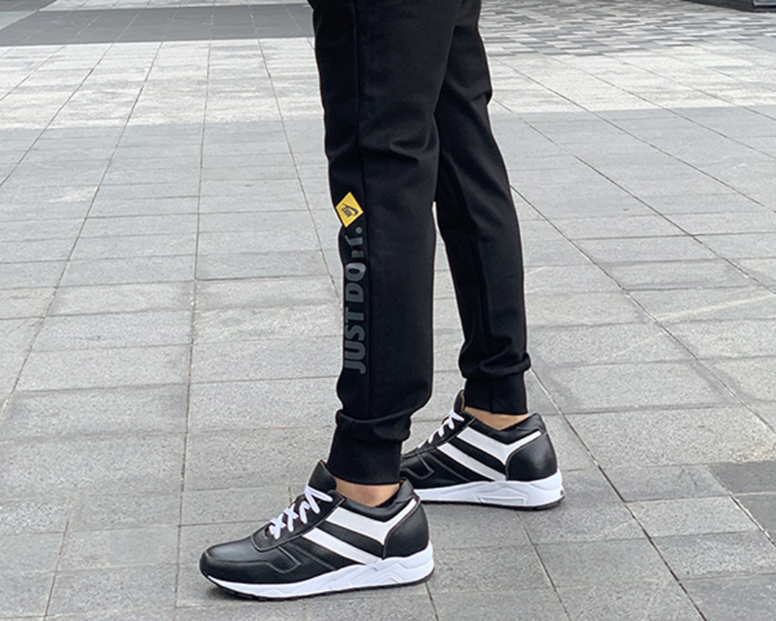 GIÀY CAO NAM SIÊU NHẸ T20 ĐEN TRƠN 7CM
