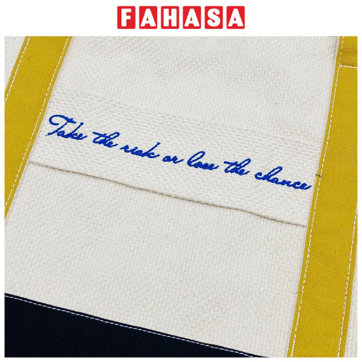 Túi Vải Tote Thêu Chữ - Size M - Saigon ZeroWaste - Mẫu 2 (Slogan Ngẫu Nhiên)