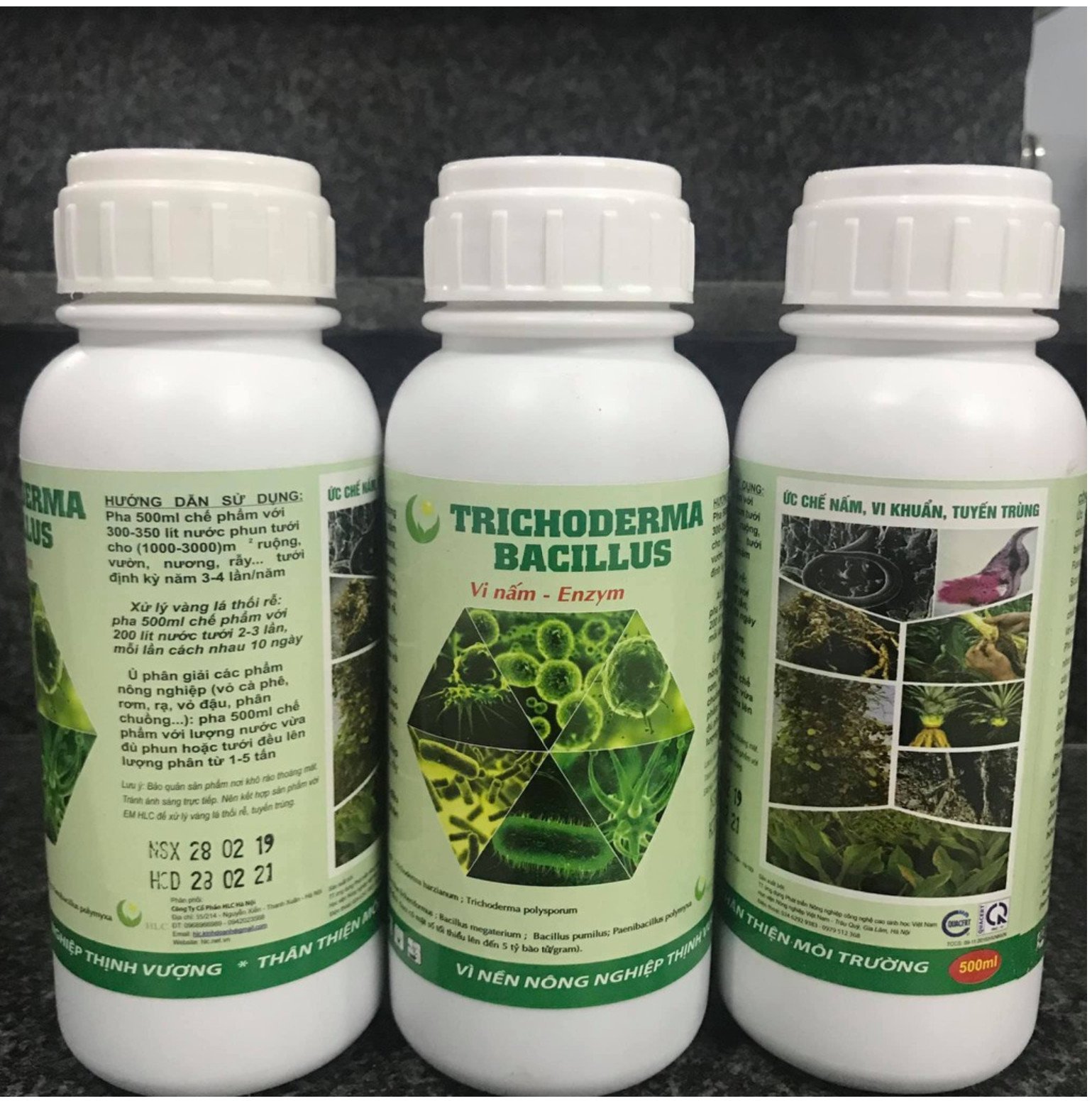 2 chai Chế phẩm sinh học TRICHODERMA BACILLUS tiêu diệt các loại nấm hại 500ml-076112