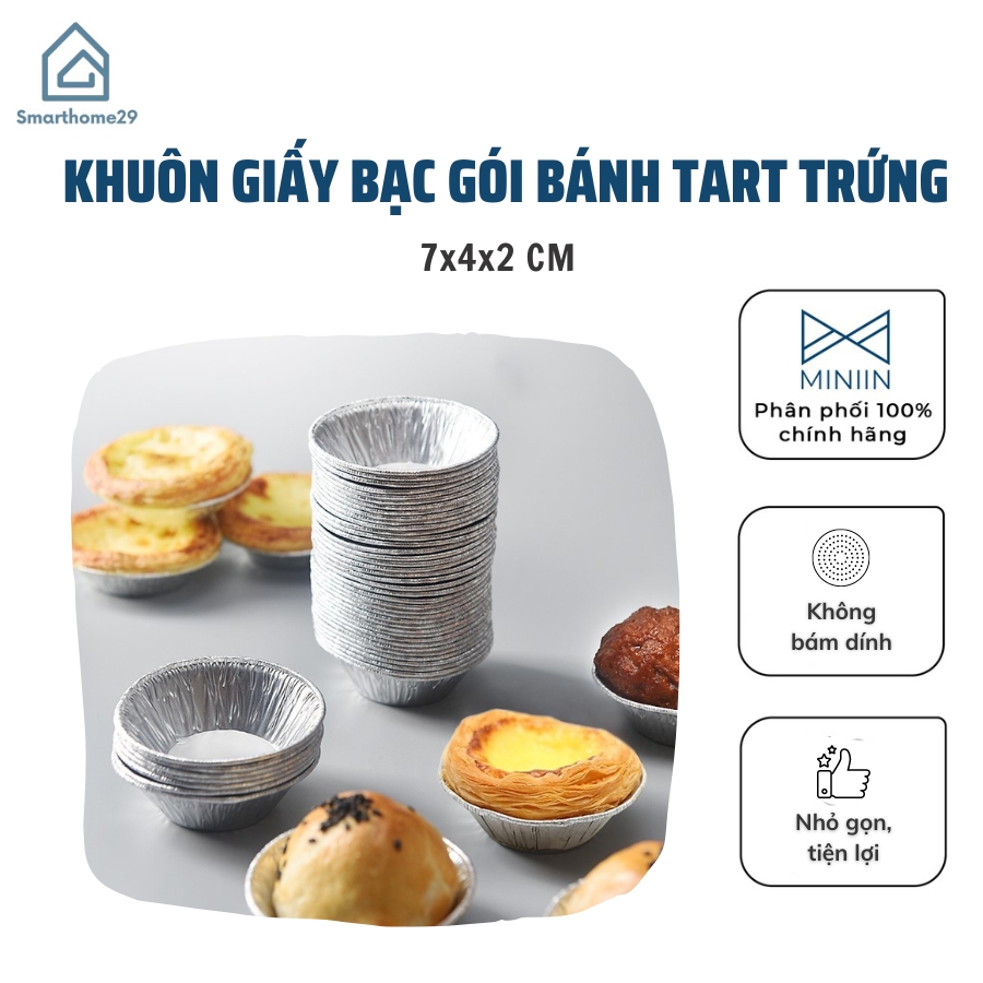  Cốc Chén Giấy Bạc Lót Khuôn Nướng Bánh tart Trứng - Bát Bạc Nướng Hàu Tiện Dụng - HÀNG LOẠI 1 - CHÍNH HÃNG MINIIN