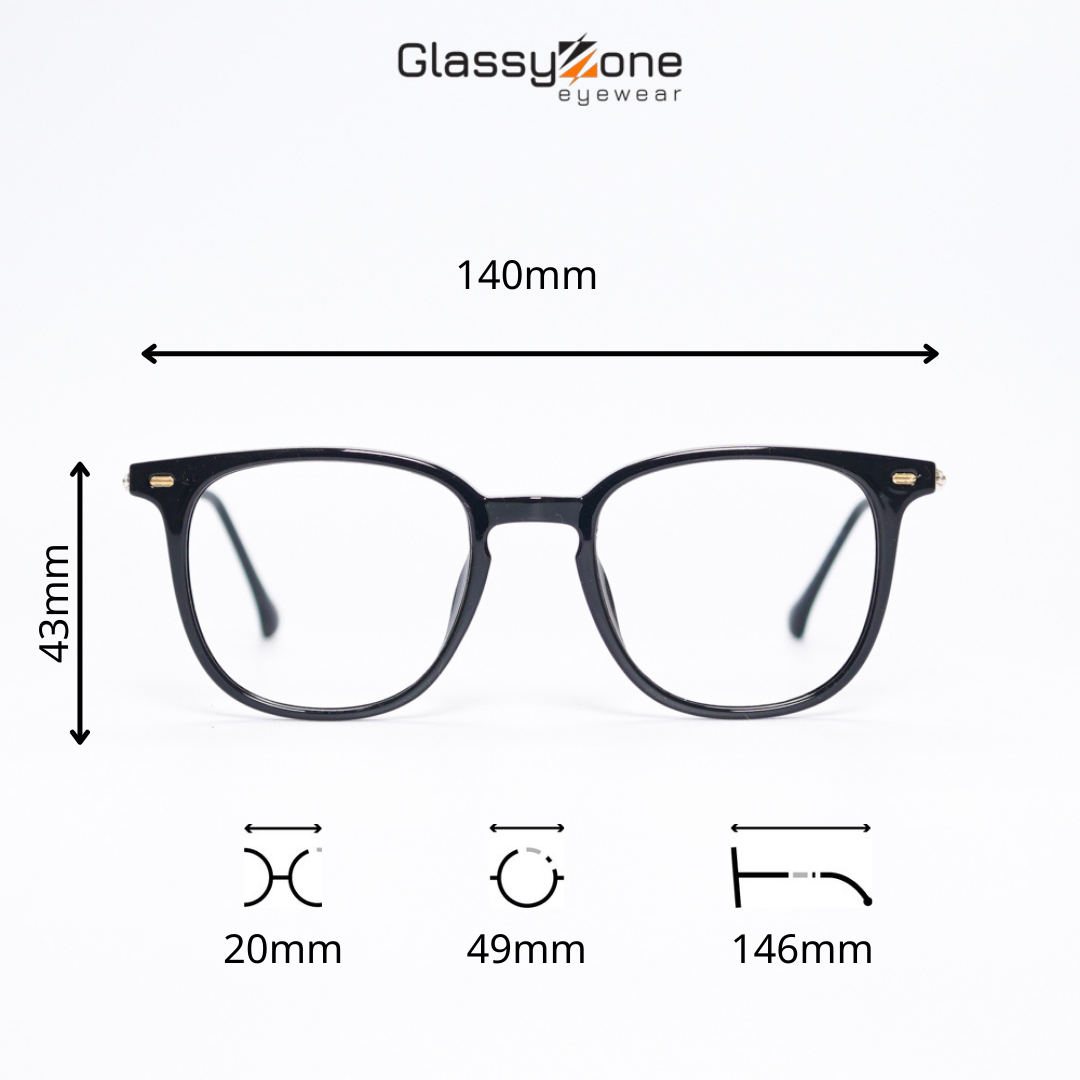 Gọng kính cận, Mắt kính giả cận nhựa dẻo Form vuông Uniex Nam Nữ Philomena - GlassyZone