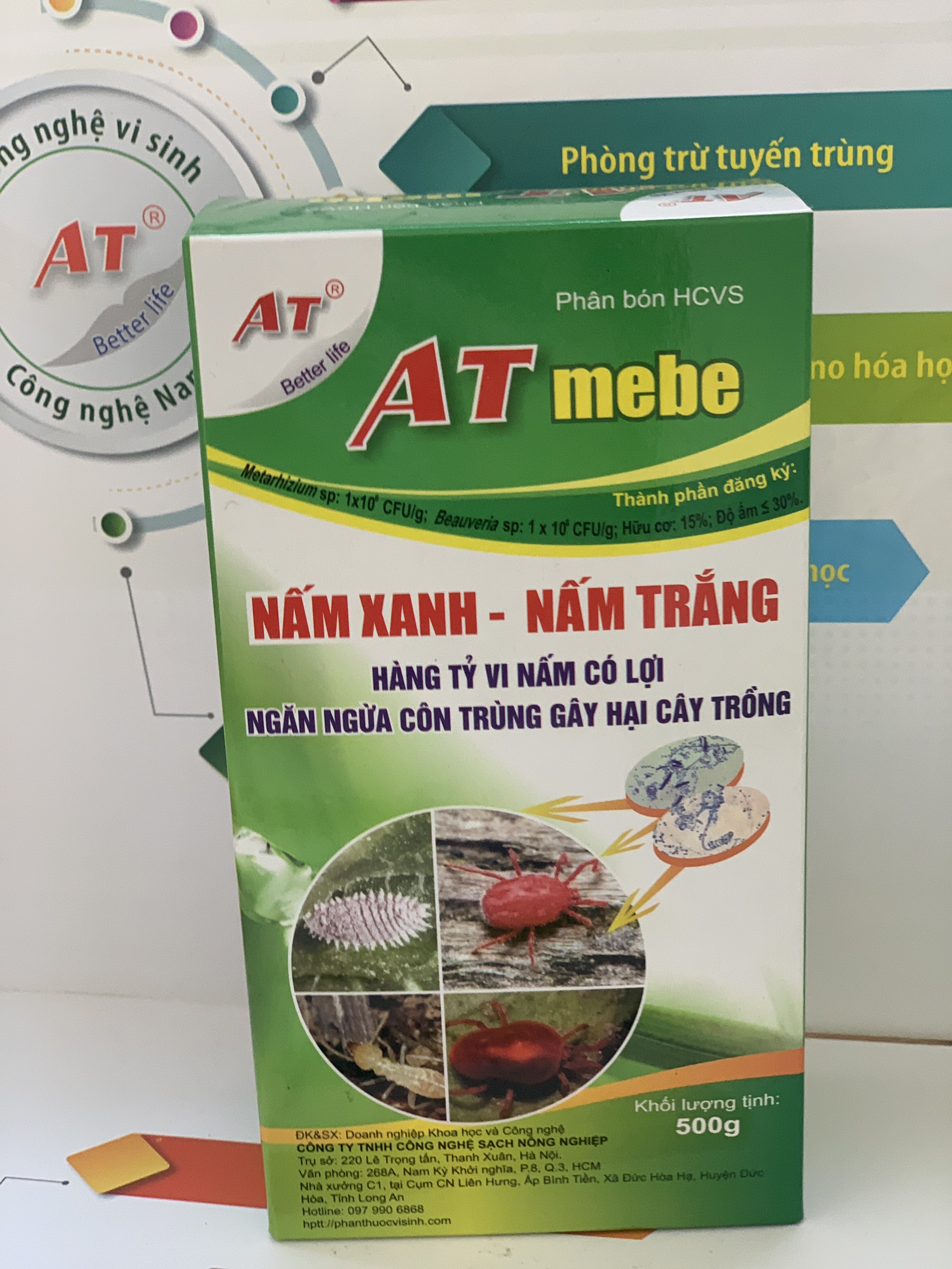 Chế Phẩm Tiêu Diệt Sâu Sinh Học AT Diệt Trừ Sâu Hại, Rầy Sâu Rệp – AT Mebe Đậm Đặc 500g