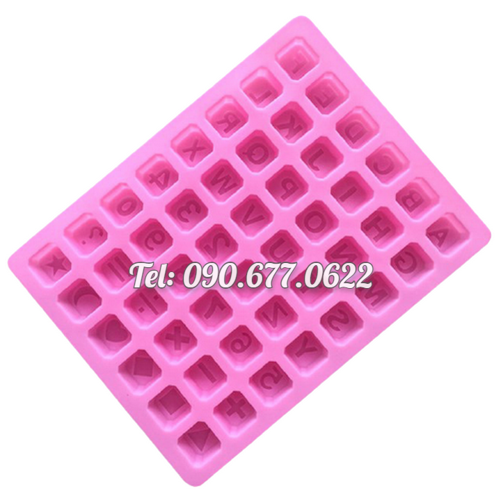 Khuôn silicone làm bánh, rau câu, socola 24 chữ cái, 10 số, ký tự - Mã số 1136