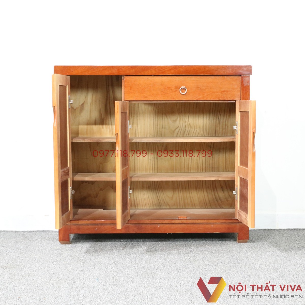 Tủ Giày Dép Gỗ Hương Đá 3 Cánh Đẹp Giá Rẻ