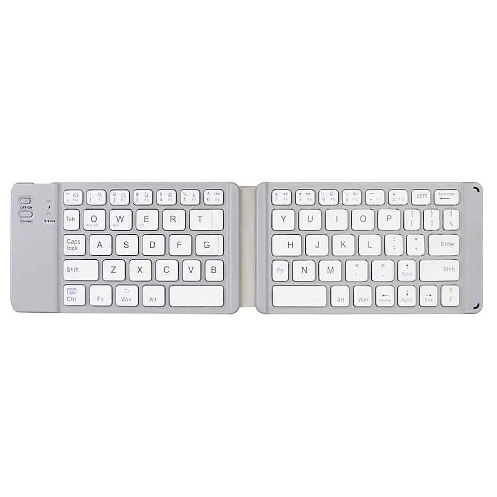 BT Keyboard 67 Keys Slim Thin Mini Foldable Bluetooth Keyboard, Gray
