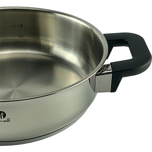 Nồi inox Happy Home Pro 304 nắp kính thành thấp S20LP, S24LP - Hàng chính hãng