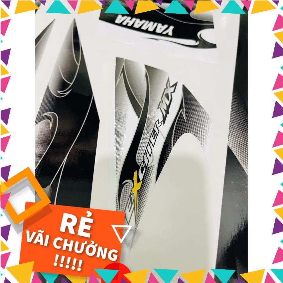 Tem Rời Exciter 2009 Mẫu MX Lửa Trắng Đen