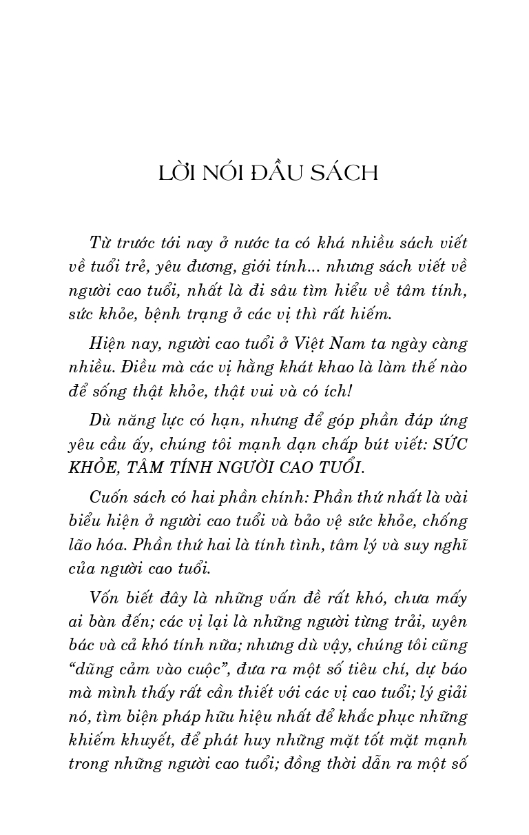 Sức Khỏe, Tâm Tính Người Cao Tuổi