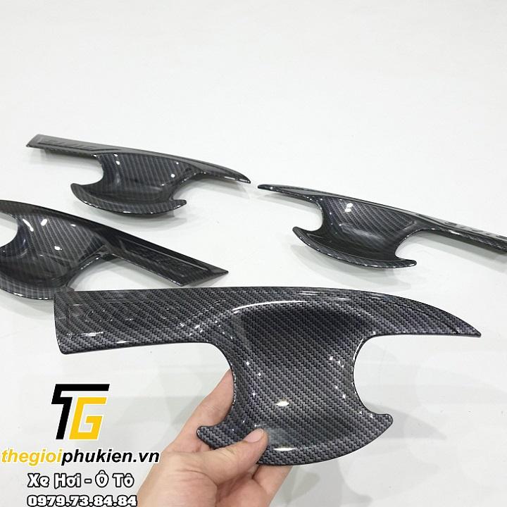Bộ ốp tay nắm cửa, hõm cửa xe Honda Civic 2016-2020 vân Carbon