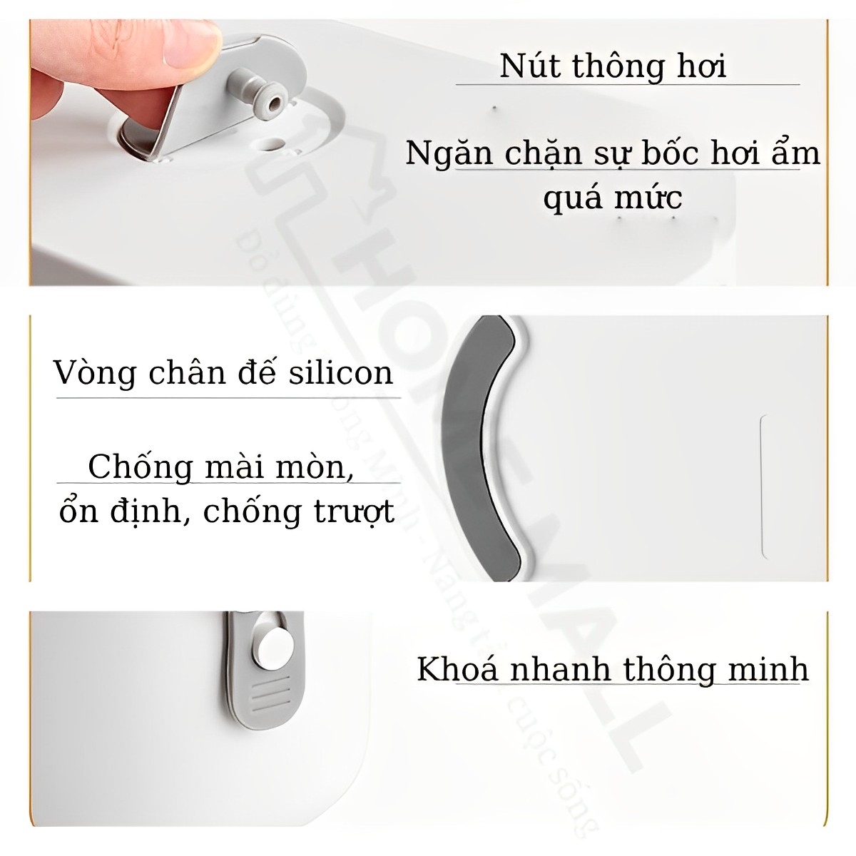 Hộp cơm hâm nóng cắm điện đa năng Homea2z, hộp cơm giữ nhiệt cao cấp 80W, hâm nóng thức ăn siêu tốc 3 ngăn