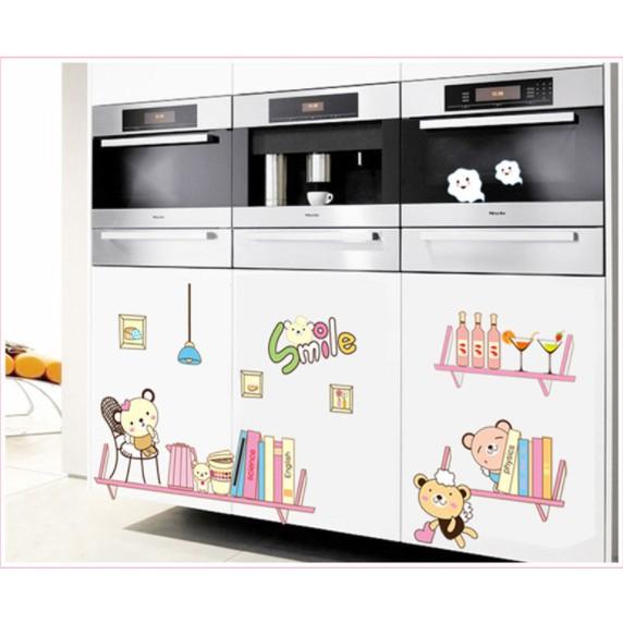 Decal trang trí Những chú gấu smile đáng yêu