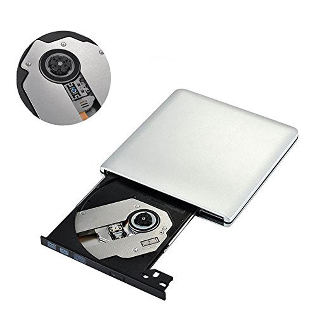 External CD Drive Burner CD Player CD ROM DVD-RW Rewriter with Aluminum Housing USB 3.0 SATA Optical Drive for Mac Air Pro Windows 10 / Win7 / Win 8 Desktop Laptop