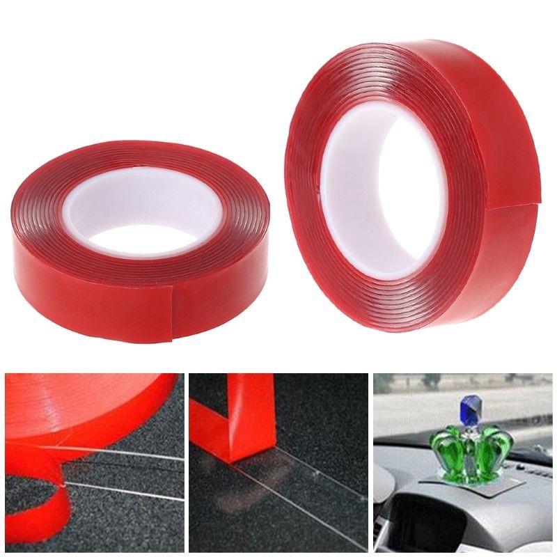 Băng Keo Hai Mặt Màu Đỏ Dài 2m Độ Bền Cao