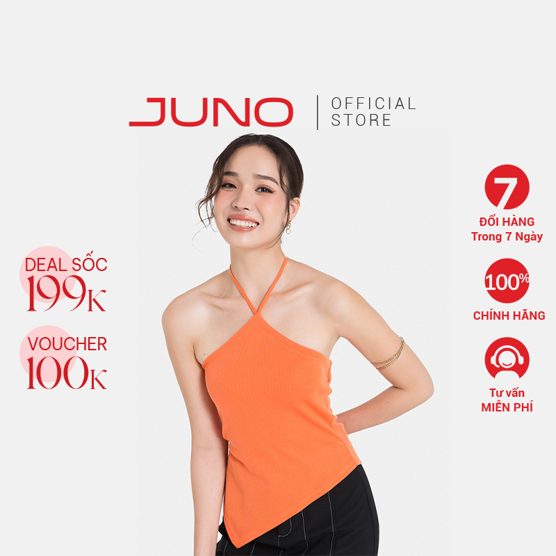 Áo Thun Nữ Thời Trang JUNO Cổ Yếm Lai Chéo JNATH004