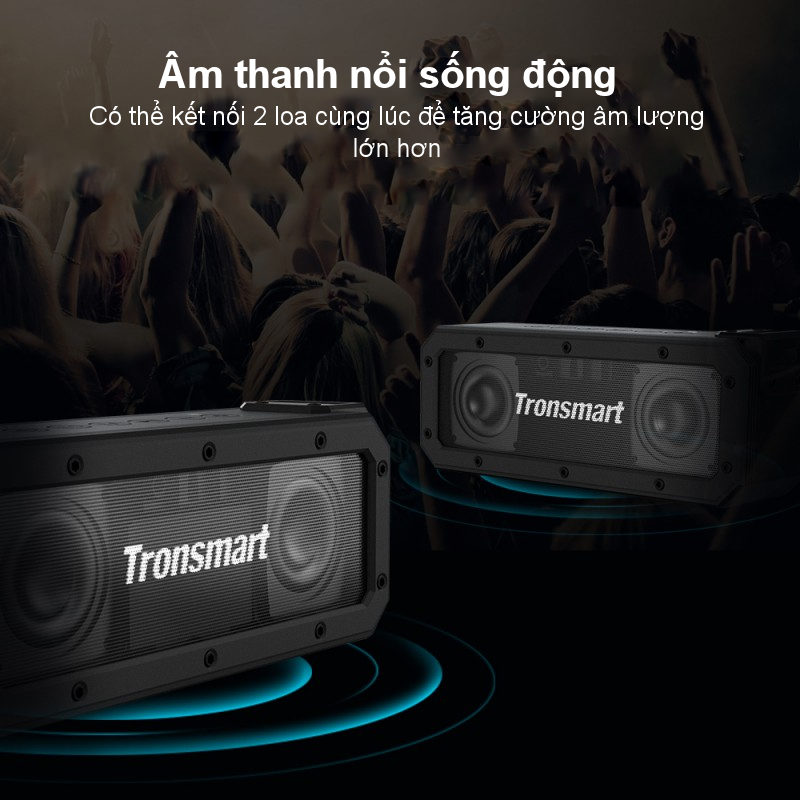 Loa di động Bluetooth chống nước IPX7 40W Tronsmart Element Force+ - hàng chính hãng