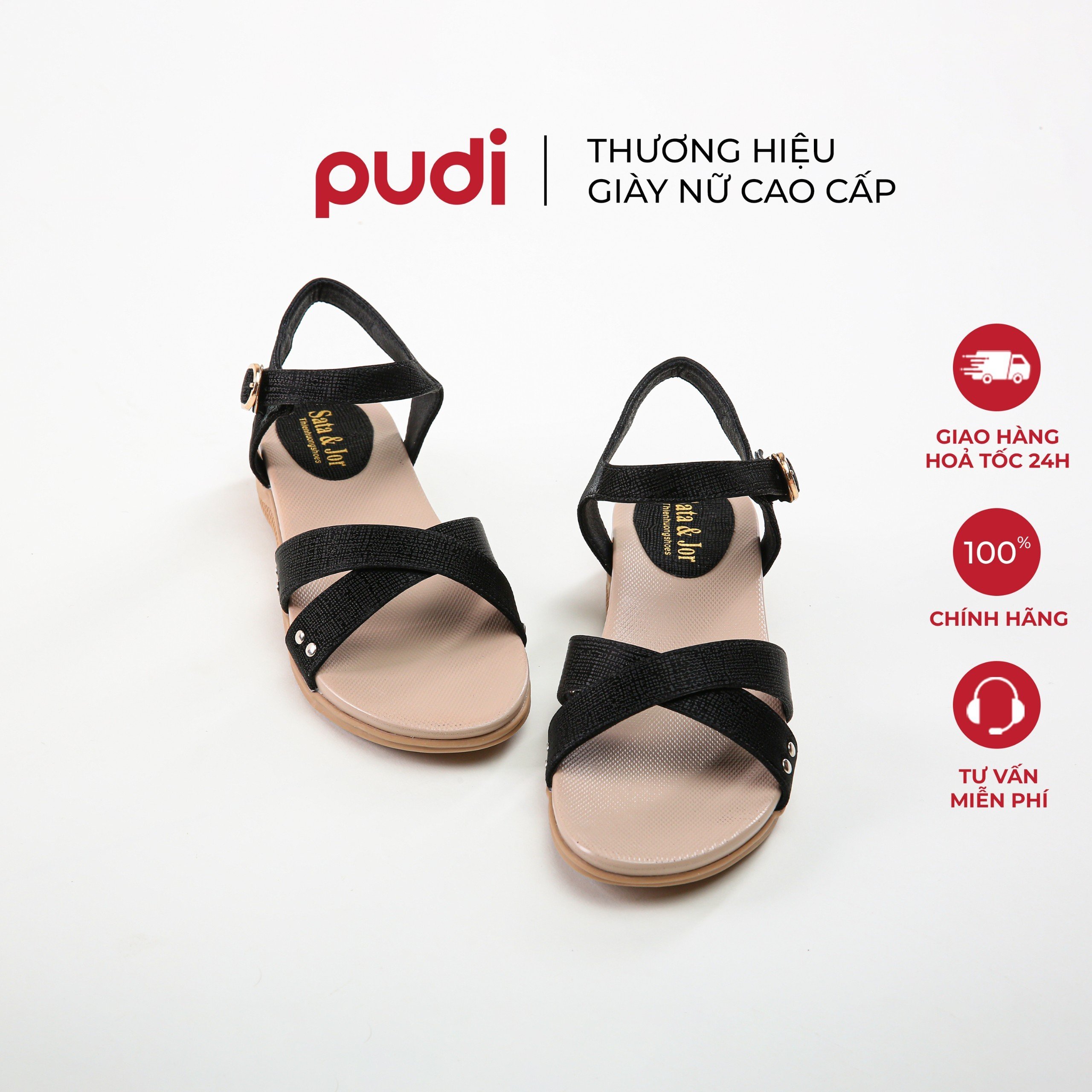 SANDAL NỮ ĐẾ THẤP |PUDI| QUAI NGANG, ĐẾ ĐÚC ĐI HỌC, ĐI LÀM - 9347