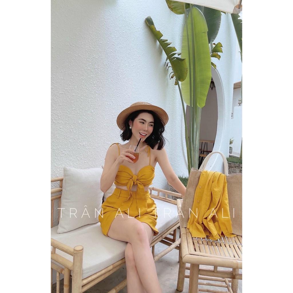 SET BỘ 3 MÓN ĐI BIỂN GỒM QUẦN DÀI, ÁO CÚP NGỰC CÓ LÓT CHUN LƯNG