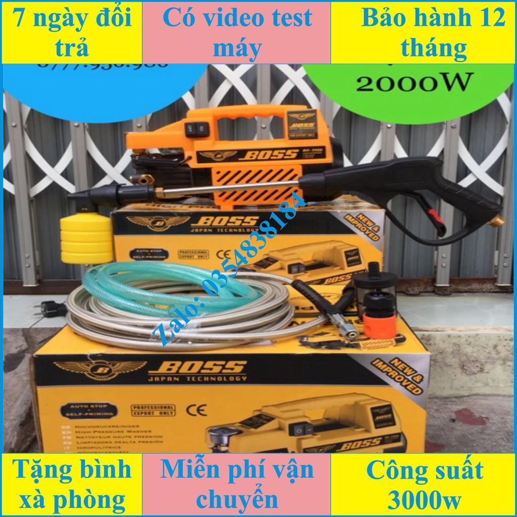 Tặng bình tạo bọt và ống nối dài súng Máy rửa xe thương hiệu BOSS NHẬT BẢN 2000W cao cấp JAPAN