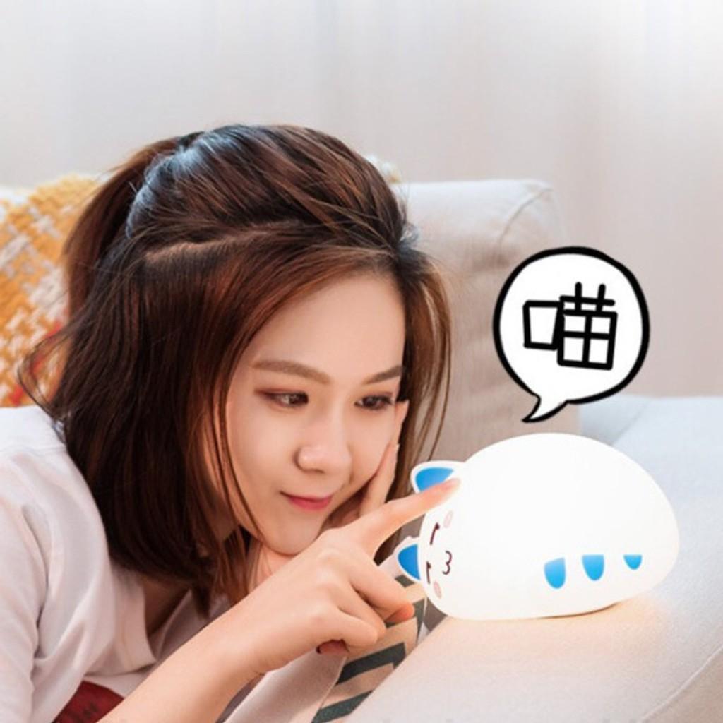 (CÓ REMOTE) ĐÈN NGỦ HÌNH MÈO SILICON DỄ THƯƠNG -ĐÈN DÀNH CHO CẶP ĐÔI YÊU NHAU VALENTINE, 8/3