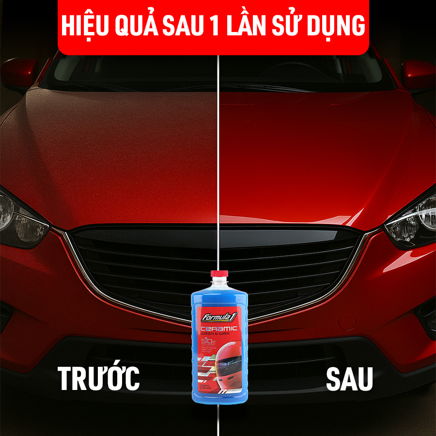 Dung Dịch Rửa Xe Ceramic SiO2 FORMULA 1 617700 946ml 2 Trong 1 Rửa &amp; Phủ Bóng Chống Tia UV - Nhập Khẩu Chính Hãng