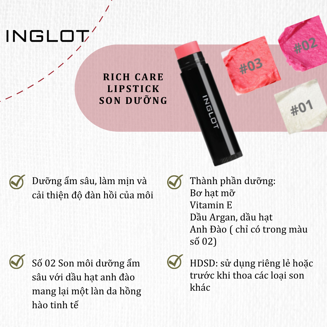 Son dưỡng Rich Care Lipstick (5g) INGLOT