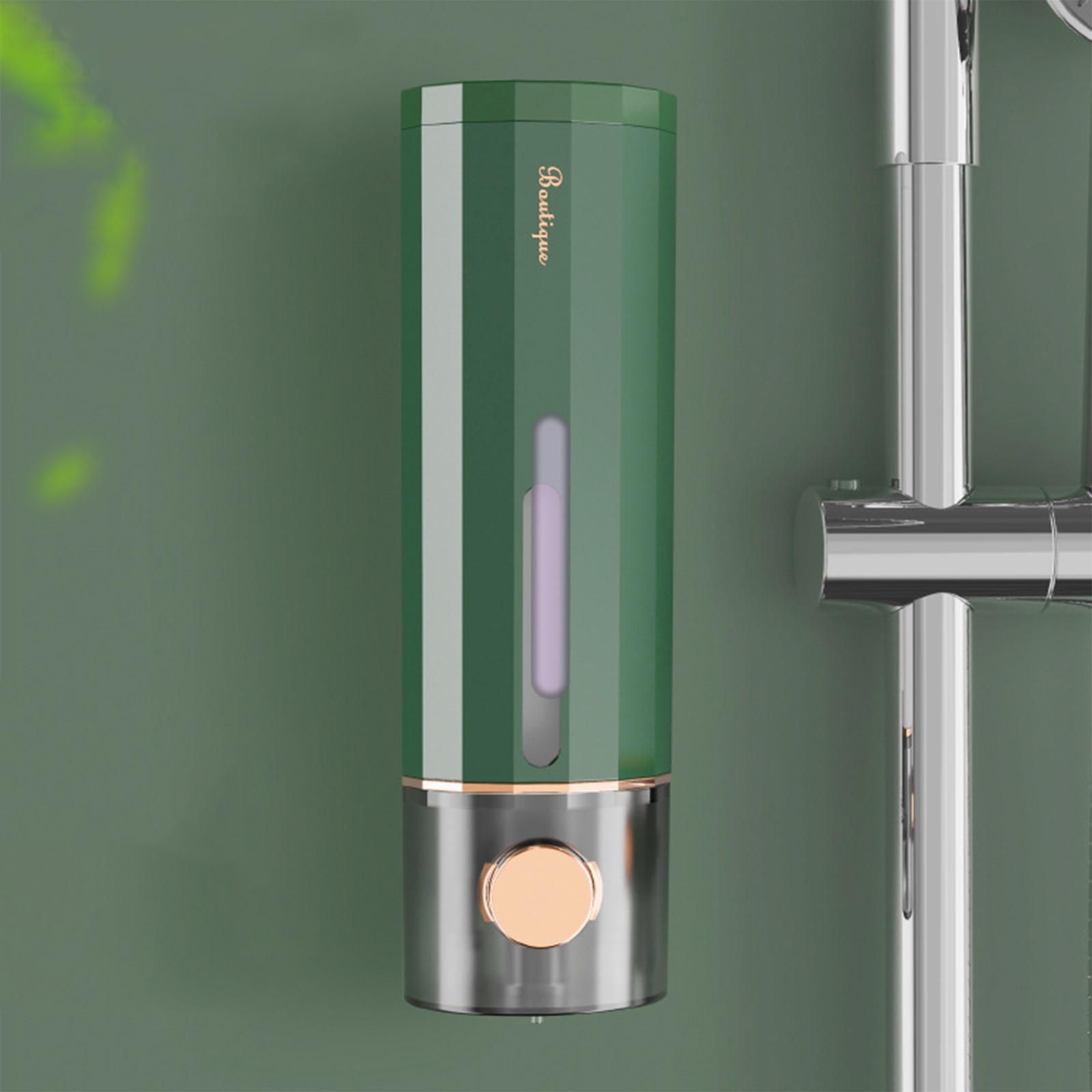Wall Mounted Manual Soap Dispenser, No Drilling Shampoo Gel Soap Dispenser Liquid Containers for Home Office Kitchen