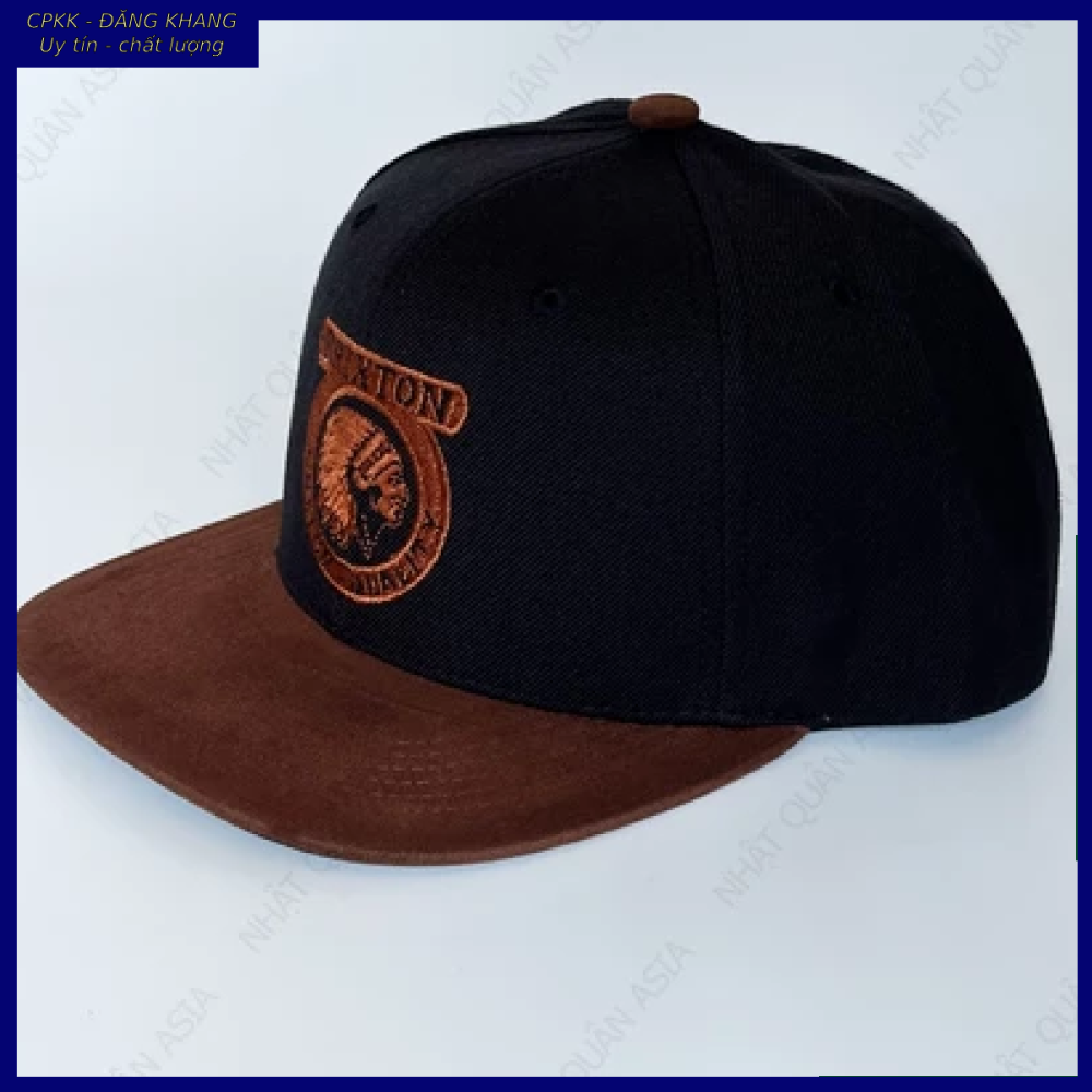 [ Miễn ship / giảm giá ] MŨ NÓN LƯỠI TRAI NAM NỮ SNAPBACK VÀNH PHẲNG LOGO BT TRÒN CÁ TÍNH- đen nâu