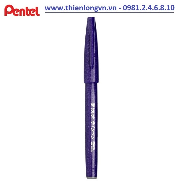 Bút lông viết thư pháp hiện đại Pentel SES15C-v màu tím; Calligraphy Fude Touch Sign - Violet