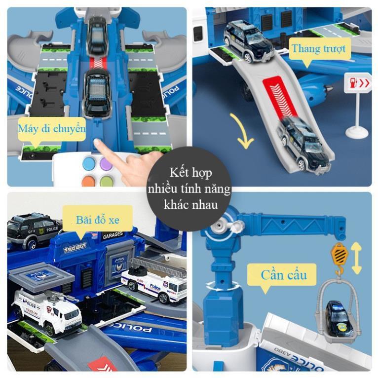 Bộ đồ chơi máy bay biến dạng, tặng kèm 3 oto hợp kim.