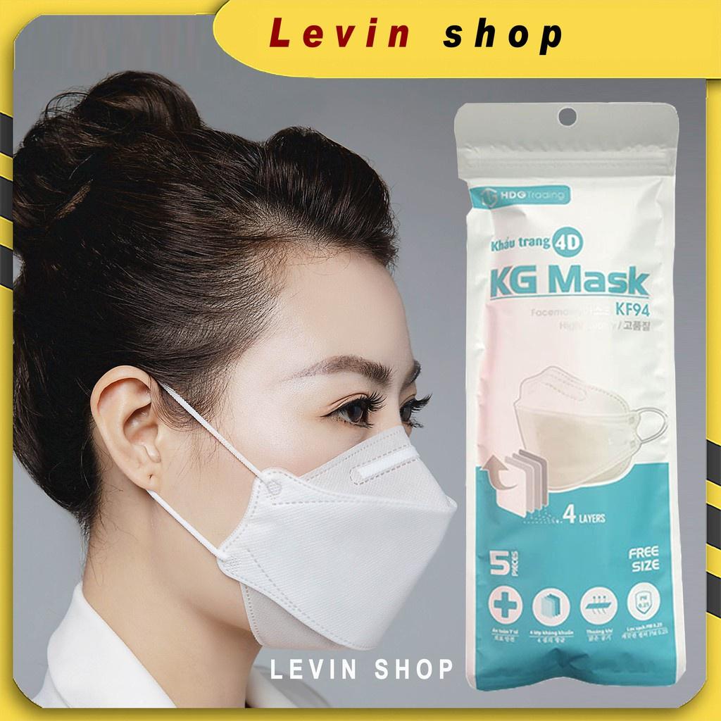 KHẨU TRANG 4D KG MASK KF94 XUẤT HÀN KHÁNG KHUẨN ( SÉT 5 CHIẾC)