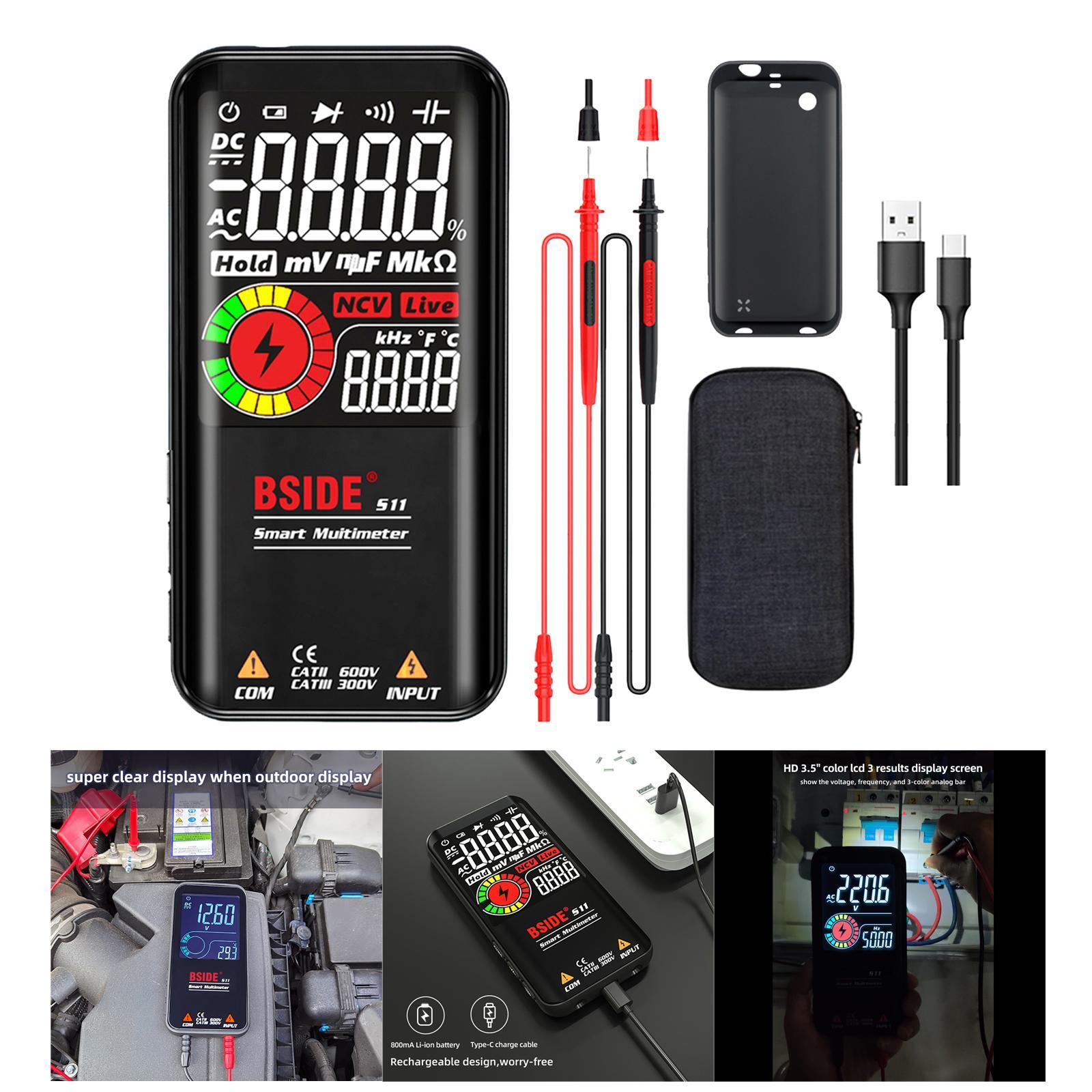 Digital Multimeter Voltmeter Large Screen, DC Voltmeter Large LCD Display Multimeter Tester Smart Multimeter for Home Use Car Repair