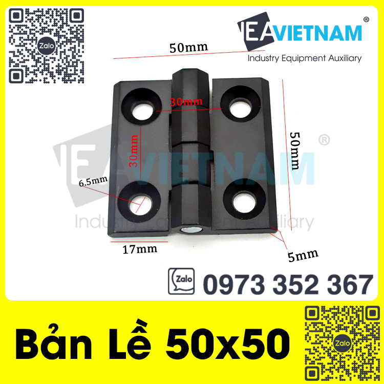 Bản lề cửa tủ điện 50x50 , Bản lề hợp kim kẽm , Bản lề nhôm màu đen 50mmx50mm,