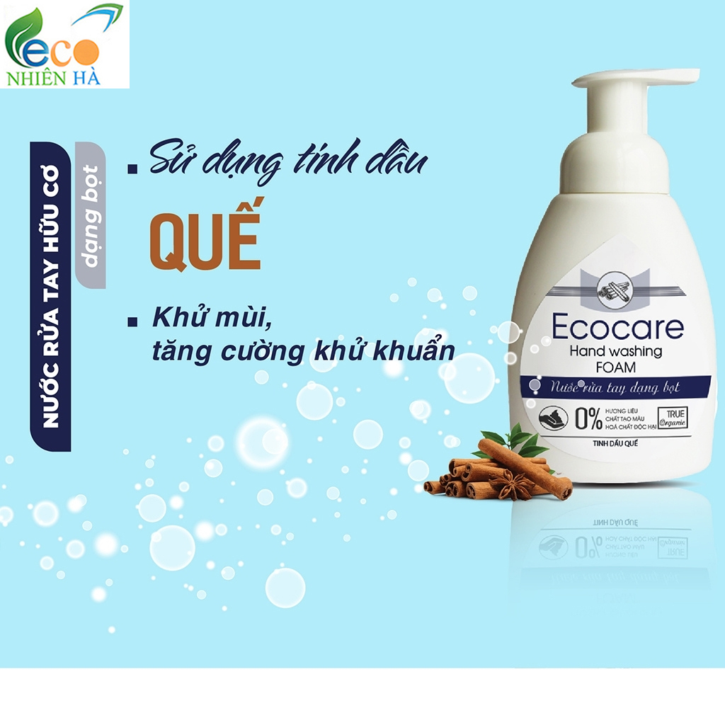 Nước rửa tay ECOCARE 250ml tinh dầu thiên nhiên, nước rửa tay tạo bọt, không khô da tay