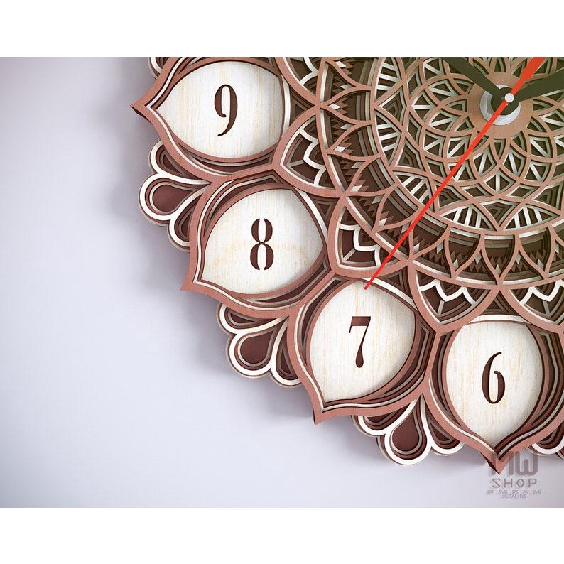 Đồng hồ trang trí kiểu mandala mẫu 14