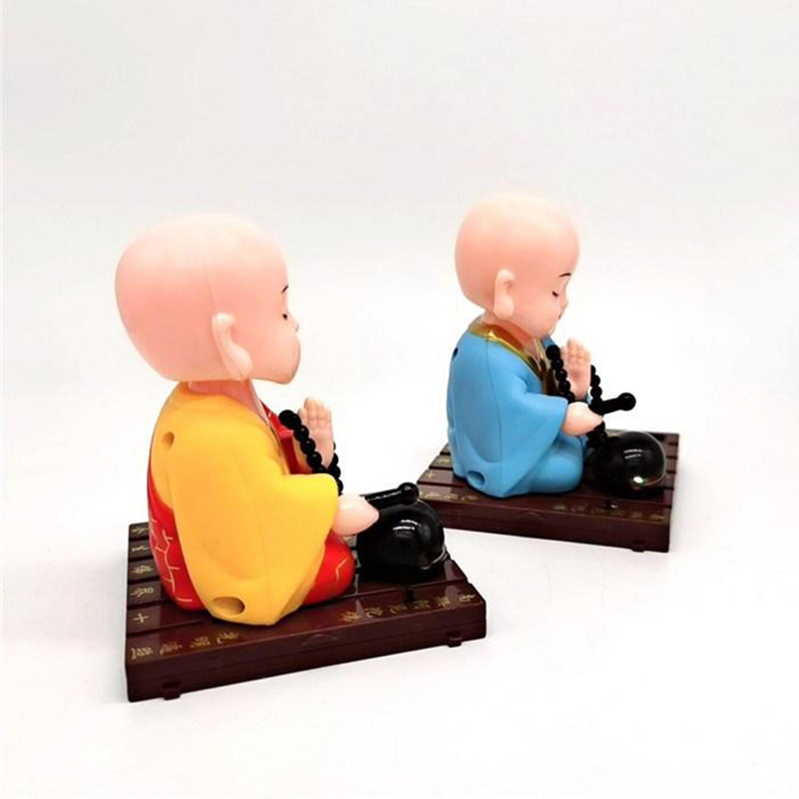 Set of 2 Cute Solar Power Dancing Toy Monk Toy Office