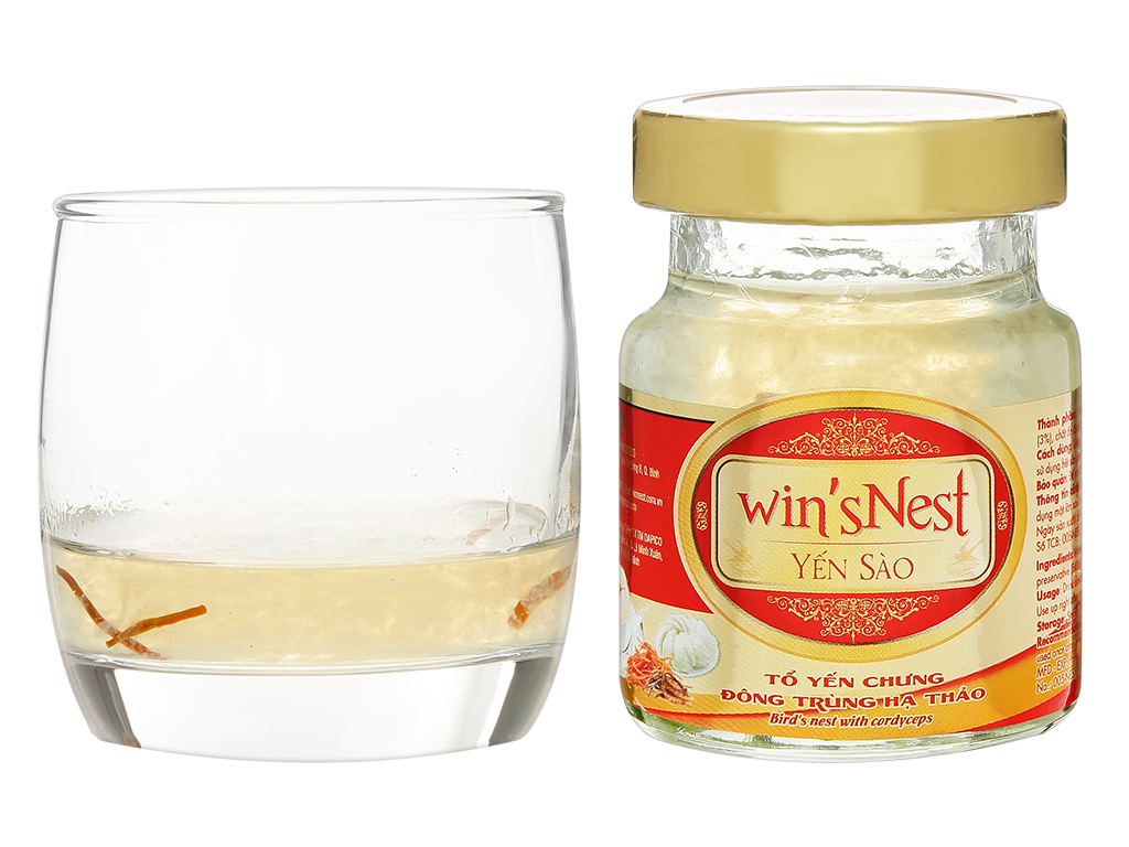 (Thùng 6 hộp) Yến Sào wins'Nest 25% tổ yến chưng đông trùng hạ thảo (6 Lọ x 70 ml / Hộp)