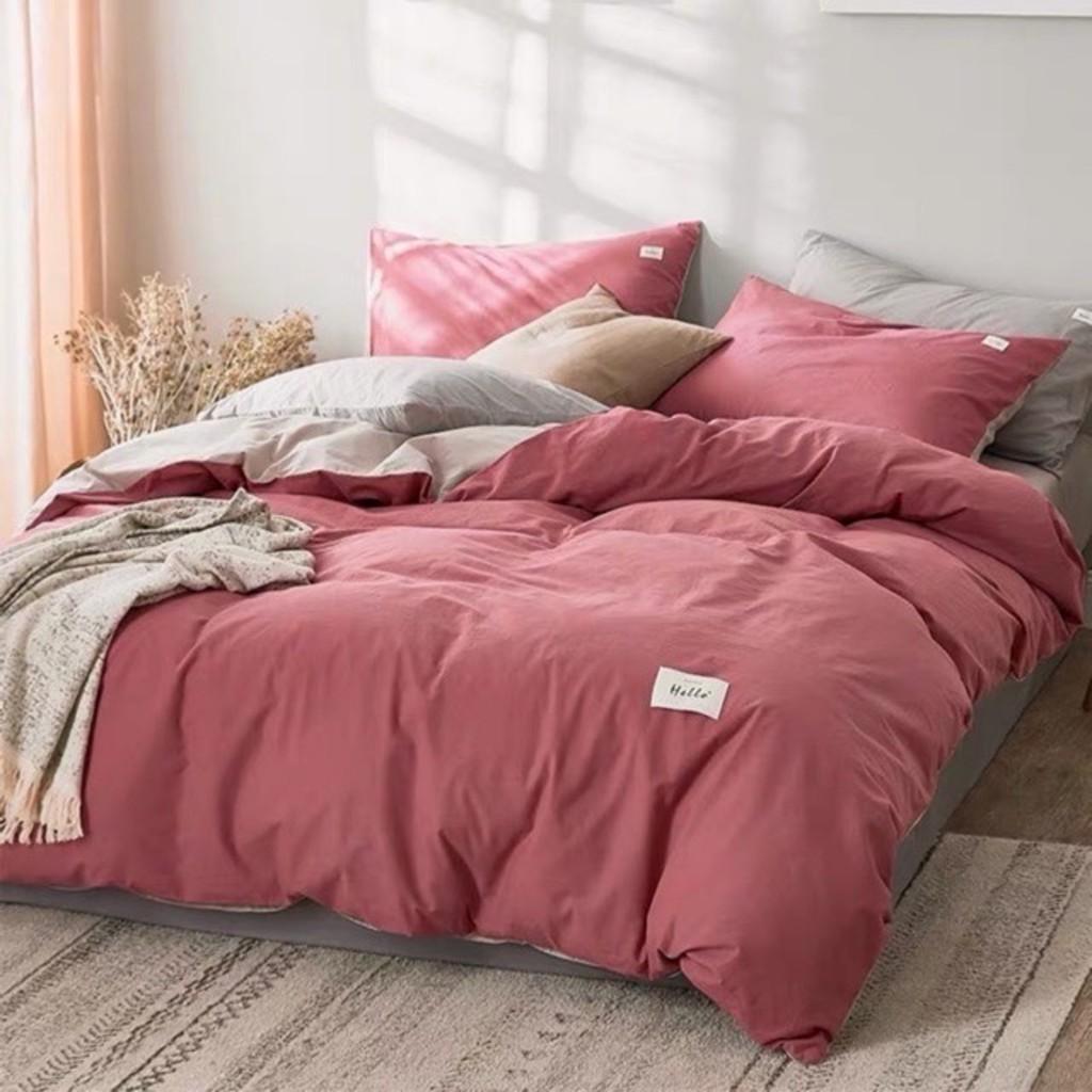 Bộ Chăn Ga Gối Cotton đũi hàng nhập cao cấp - tổng hợp